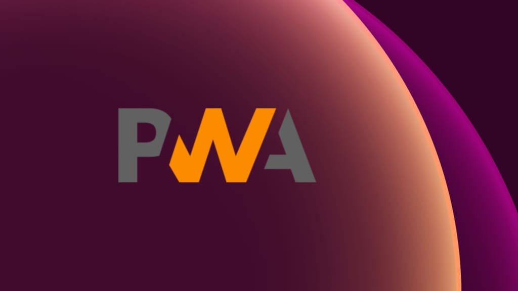 PWA-logotyp (Progressive Web App) på lila bakgrund